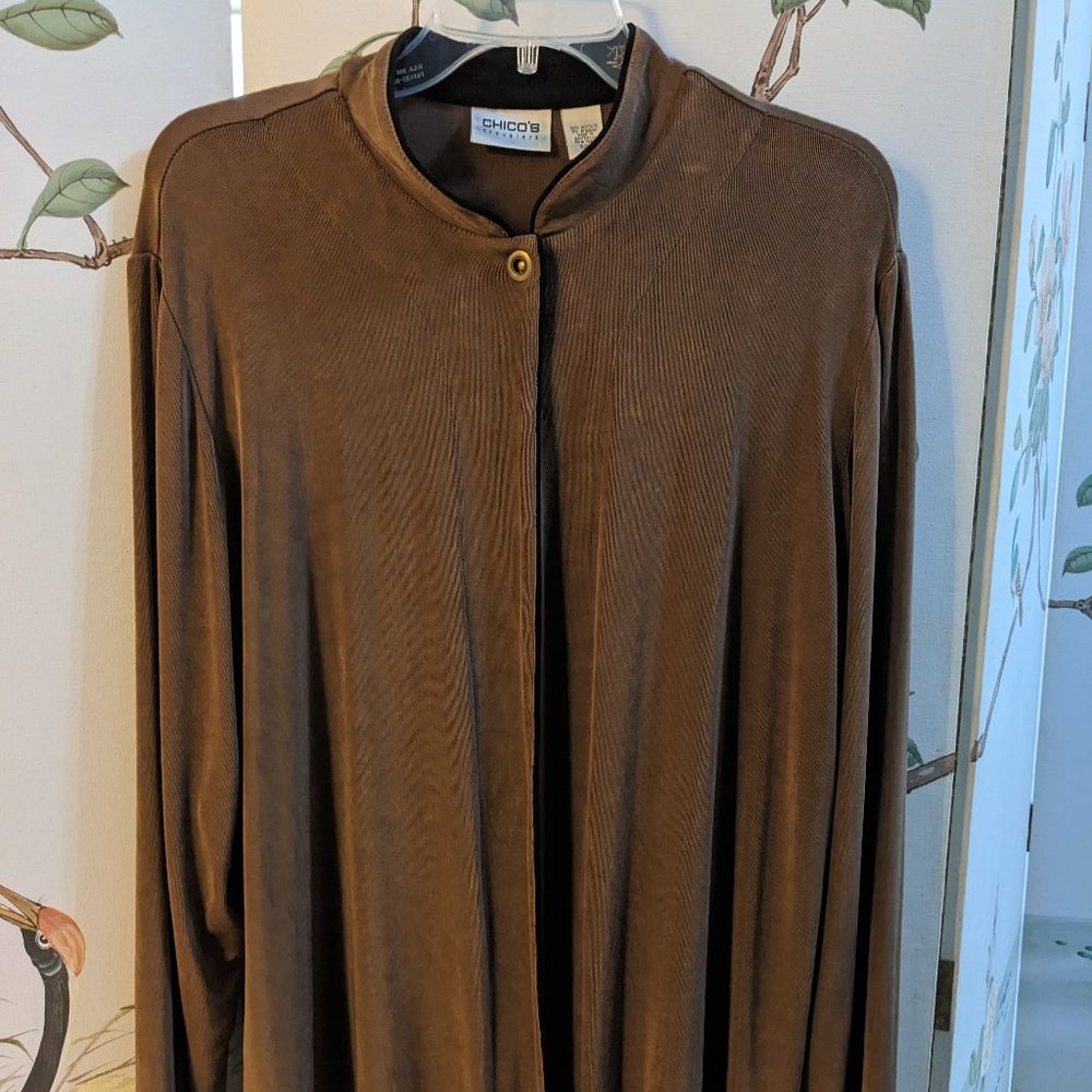 Chico's Travelers rib knit button top jacket